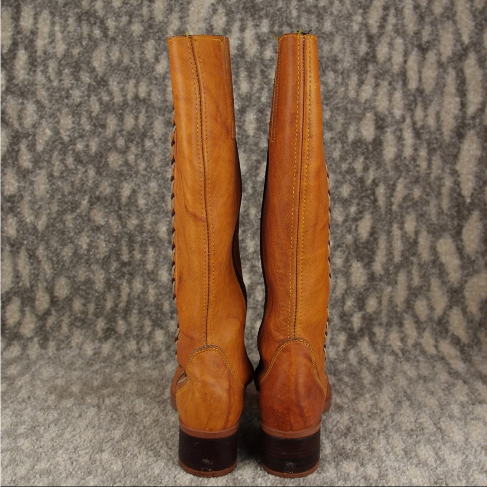 Frye-Style Tan Vintage Leather Calf Boots size 7 - Picture 4 of 16